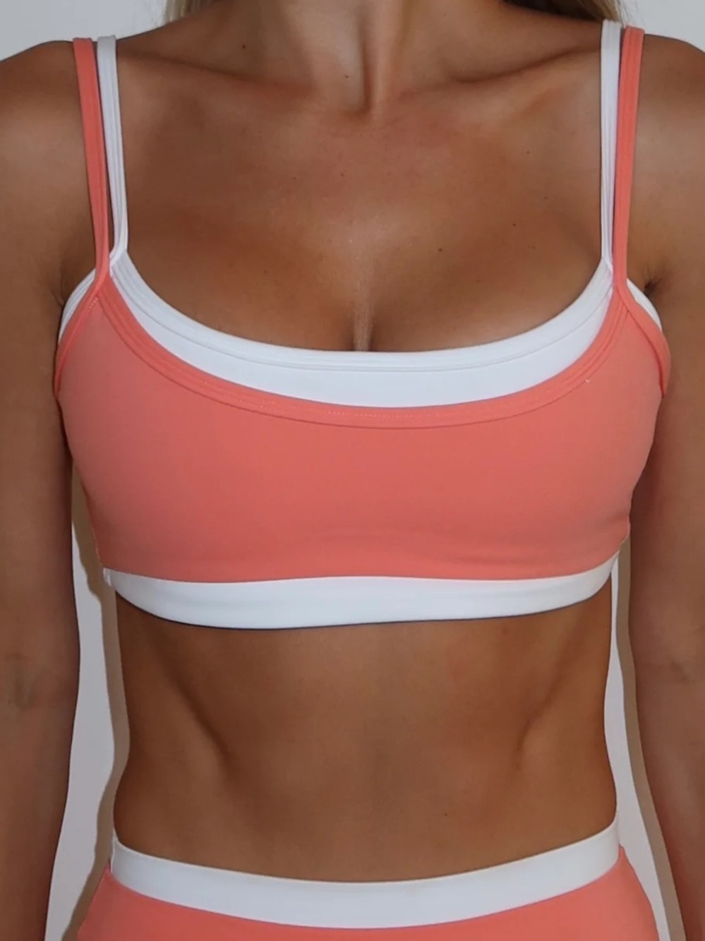Liaison the Label - Gauva / White double layered scoop bra